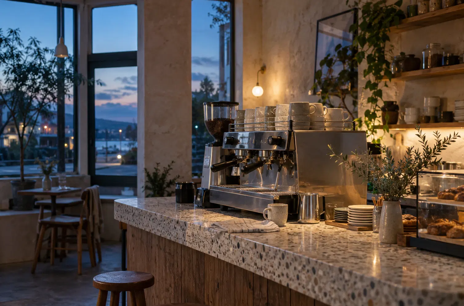 Illustration of cafés and their working space